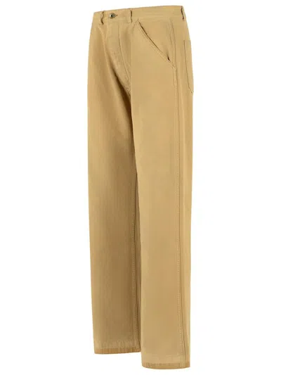 Maison Margiela Straight Leg Cotton Denim Trousers With Pockets In Neutral