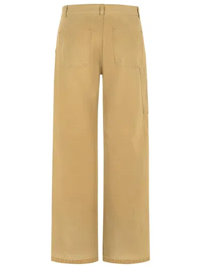 Maison Margiela Straight Leg Cotton Denim Trousers With Pockets In Neutral