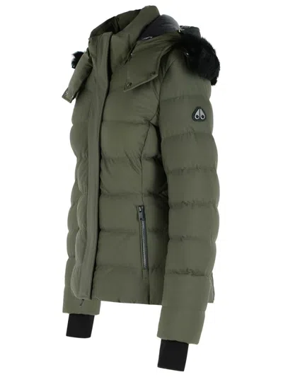 Moose Knuckles Betta Hooded Zip-up Puffer Jacket In Green
