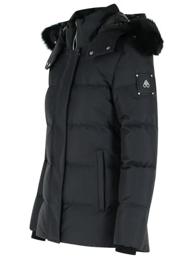 Moose Knuckles Cloud 3q Black Nylon Down Jacket In Black