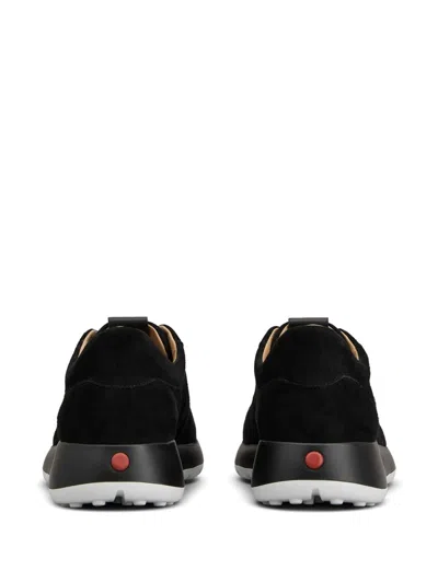 Tod's Suede Sneakers Low Profile Rubber Sole In Black