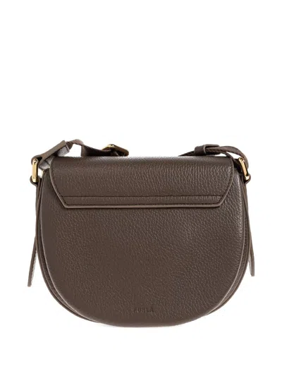 Furla Compact Crossbody Bag With Rounded Flap Closure In Brown