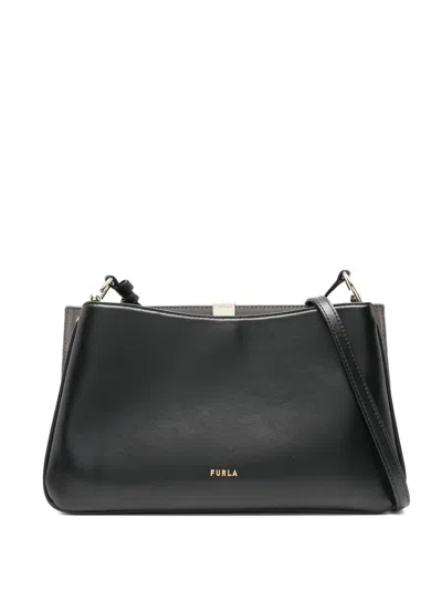 Furla Medium Agata Leather Cross Body Bag In Metallic