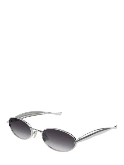 Bottega Veneta Bv1386s Linea Signature Icons 003 Silver Grey Sunglasses In Gray
