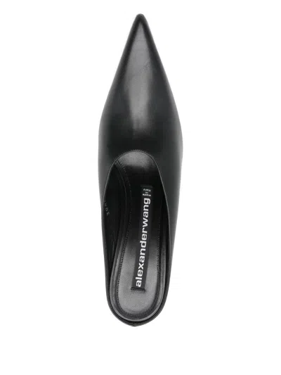 Alexander Wang Boomerang 105mm Wedge Mule Shoes In Black