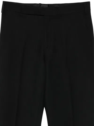 Lardini Virgin Wool Trousers In Black