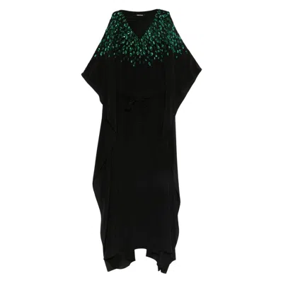 Roberto Cavalli Sequin-embellished Maxi Dress In Black