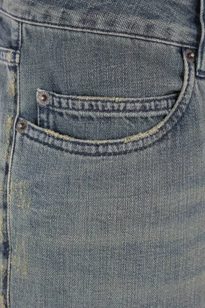 Balenciaga Loose Washed Jeans In Blue/grey/yellow In Gray