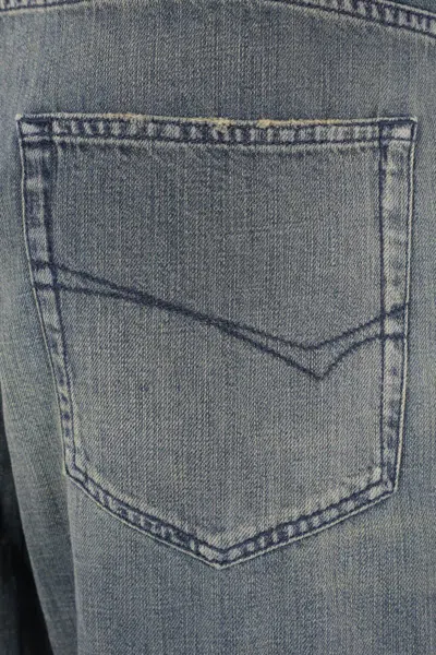 Balenciaga Loose Washed Jeans In Blue/grey/yellow In Gray