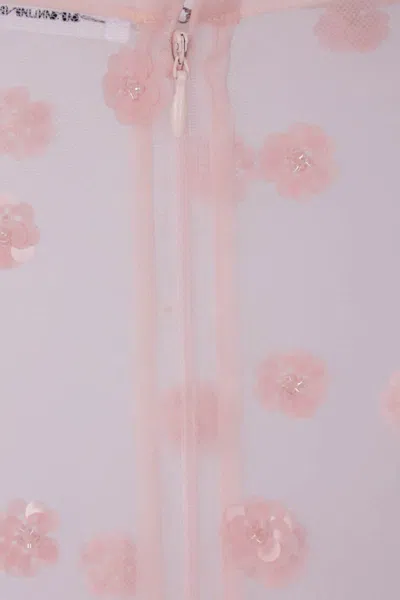Cecilie Bahnsen Gus Embellished Tulle Midi Skirt In Pink