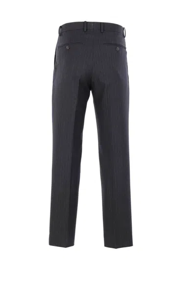 Auralee Striped Straight-leg Trousers In Gray