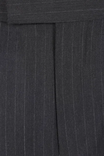 Auralee Striped Straight-leg Trousers In Gray