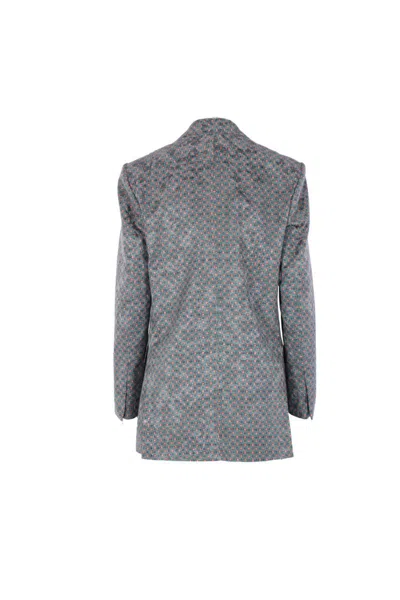 Dries Van Noten Patterned Single-breasted Jacket In Gray