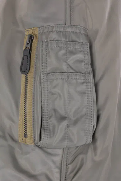 Junya Watanabe Bomber-cargo Cape Coat In Gray