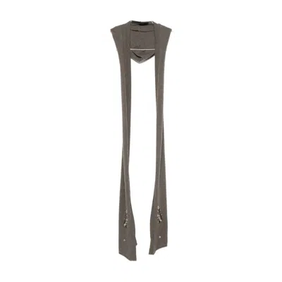 Ziggy Chen Patterned Intarsia-knit Scarf In Gray
