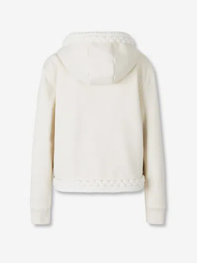 Moncler Zip-up Drawstring Hoodie In Neutral
