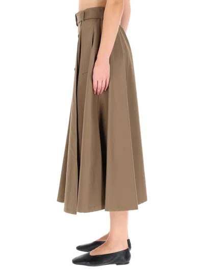 Burberry "brenda" Midi Skirt In Brown