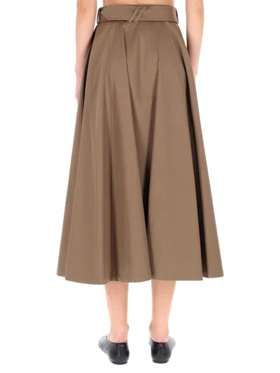 Burberry "brenda" Midi Skirt In Brown