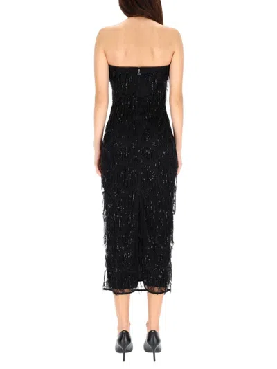 Rotate Birger Christensen Midi Dress With Sequins In Black