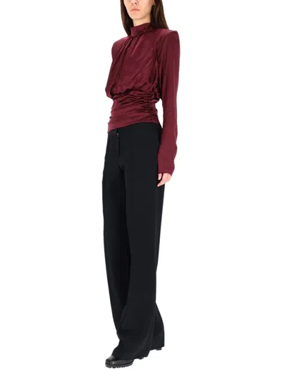 Rotate Birger Christensen Bordeaux Long-sleeved Top In Brown