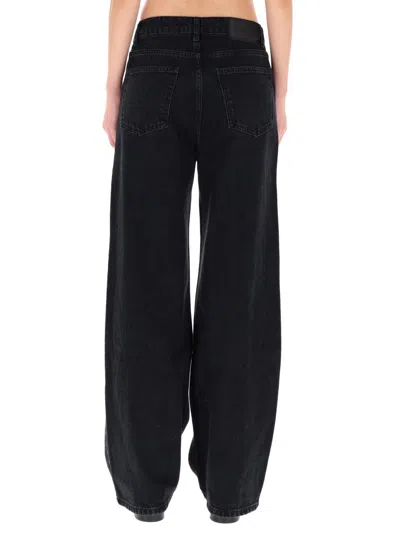 Rotate Birger Christensen Jeans Con Bottoni Black Denim In Black