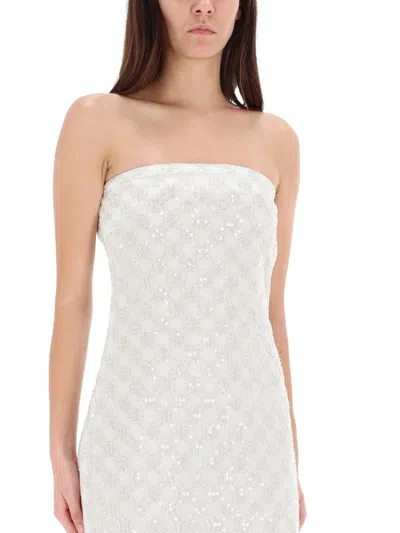 Rotate Birger Christensen Long Dress With Beads In Neutral