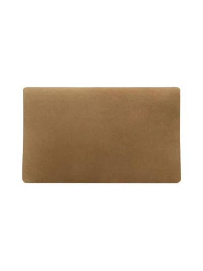 Saint Laurent Large Cassandre Envelope Clutch In Suede In Gold