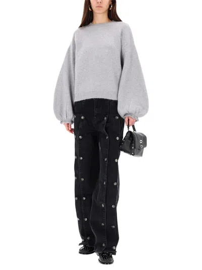 Rotate Birger Christensen Sweater With Wide Sleeves In Gray