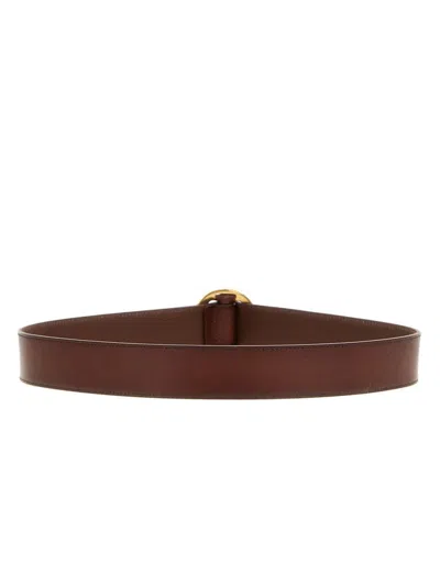 Saint Laurent Women Leather Belt In Brown