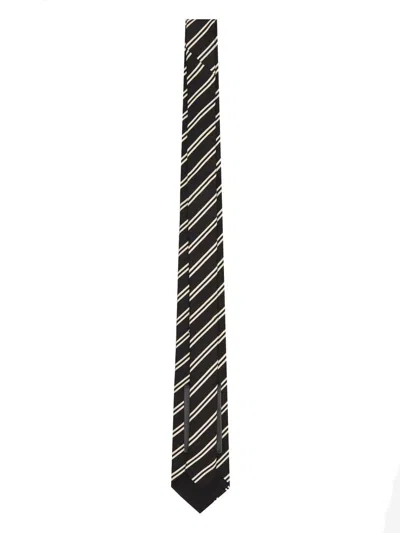 Saint Laurent Diagonal Stripes Traditional Width Tie In Multi
