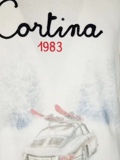 Mc2 Saint Barth Print-graphic Sweater In White