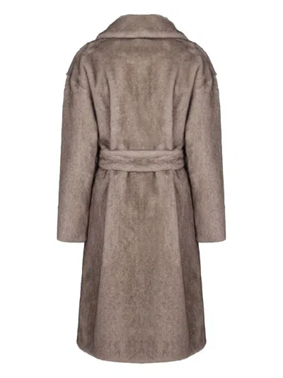 Herno Faux Fur Coat In Gray