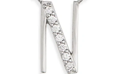 Lana 14k White Gold Diamond Initial Pendant Necklace In Metallic