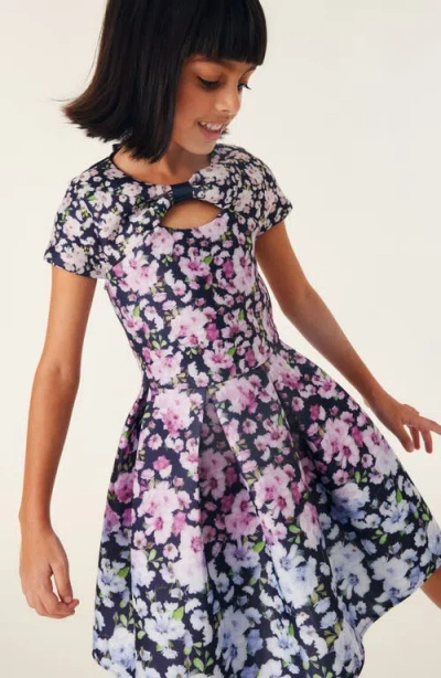 Baker By Ted Baker Kids' Floral Scuba Crepe Dress In Multi
