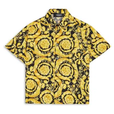 Young Versace Versace Kids Barocco Print Cotton Shirt In Multi