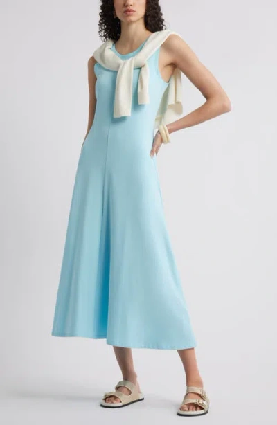 Nordstrom Sleeveless Cotton Blend Dress In Blue