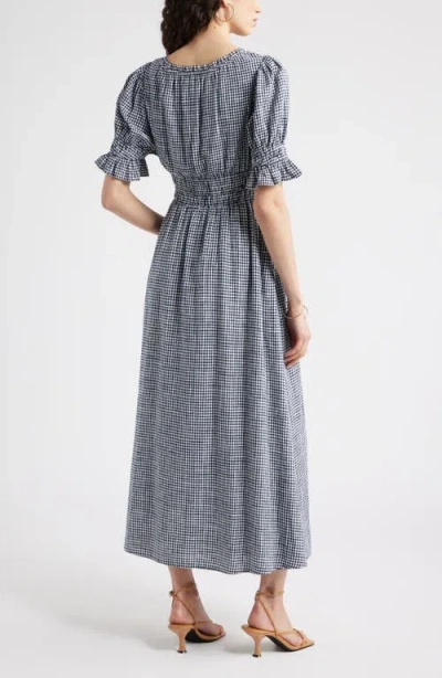 Chelsea28 Gingham Smocked Waist Maxi Dress In Gray