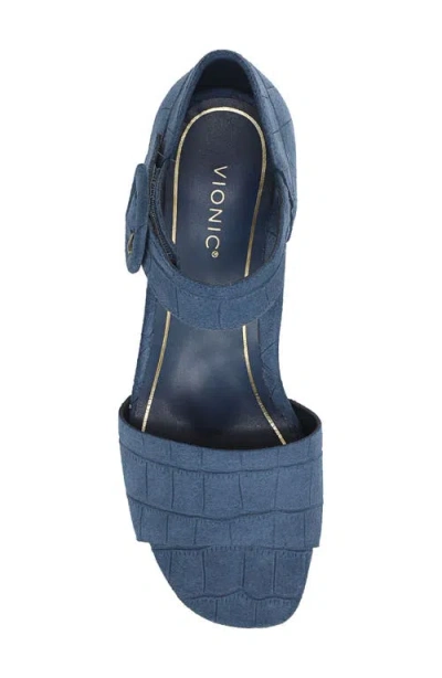 Vionic Chardonnay Block Heel Sandal In Blue