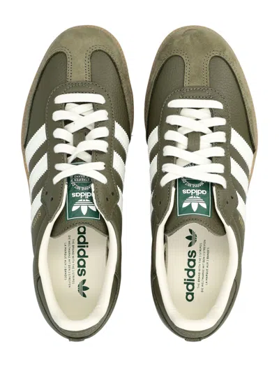 Adidas Originals Samba Og Nubuck-trimmed Full-grain Leather Sneakers In Green