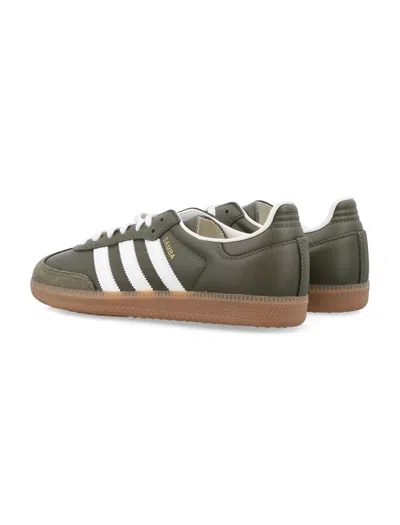 Adidas Originals Samba Og Nubuck-trimmed Full-grain Leather Sneakers In Green