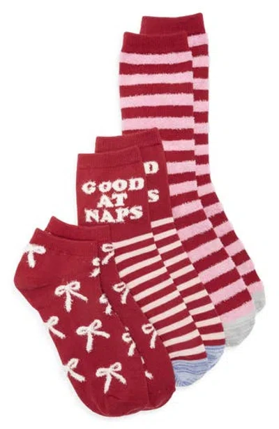 Nordstrom Rack Holiday Cheer 3-pack Socks In Red