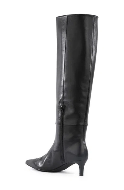 Seychelles Rose Pointed Toe Over The Knee Kitten Heel Boot In Black