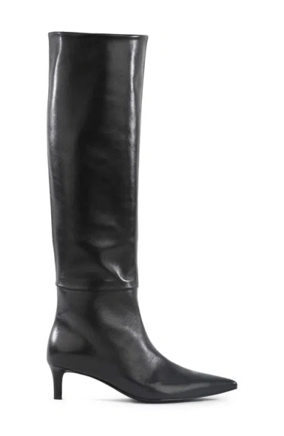 Seychelles Rose Pointed Toe Over The Knee Kitten Heel Boot In Black