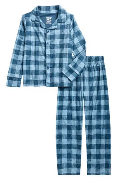Sleep On It Kids' Plaid 2-piece Pajamas In Blue