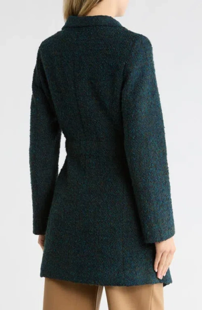 Fleurette Bouclé Wrap Coat In Green