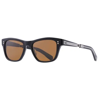 Mr Leight Mr. Leight Damone S Polarized Mojave Brown Premium Glass Square Unisex Sunglasses Ml2048 Bk-gm/mojbr In Black
