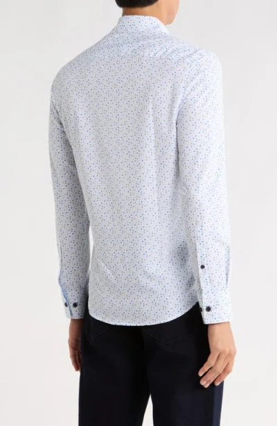 Construct Slim Fit Dot Print 4-way Stretch Button-up Shirt In Multi