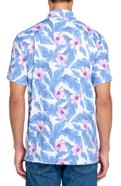 Construct Floral Leaf Performance Knit Polo In Multi