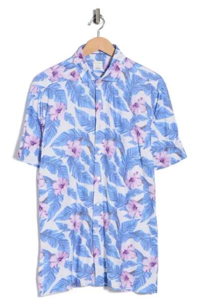 Construct Floral Leaf Performance Knit Polo In Multi