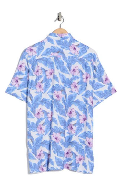 Construct Floral Leaf Performance Knit Polo In Multi